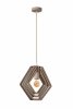 Drewniana lampa wisząca odcienie szarości nowoczesna boho designerska możliwość ściemniania MAURO 77489/33/41 LUCIDE